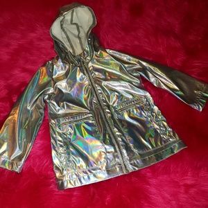 Silver Metallic rain coat
